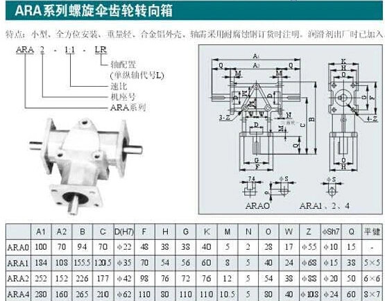 Light Weight Ara4 Aluminium Small Miniature Right Angle Gearbox 1: 1 Ratio